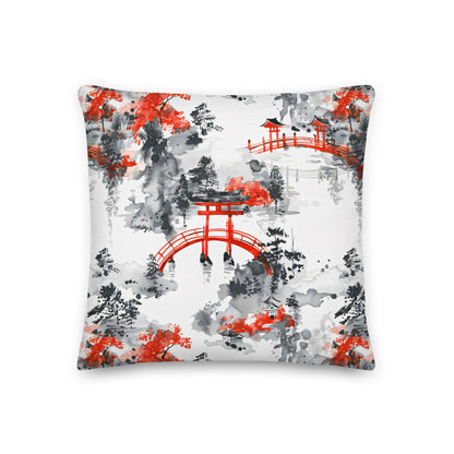 Coussin pont vermillon & torii